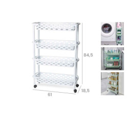 Carro estrecho de cocina y baño Blanco