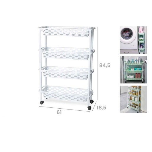 Carro estrecho de cocina y baño Blanco