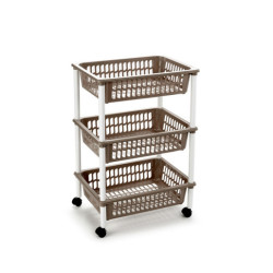Carro cocina 3 cestas Marron