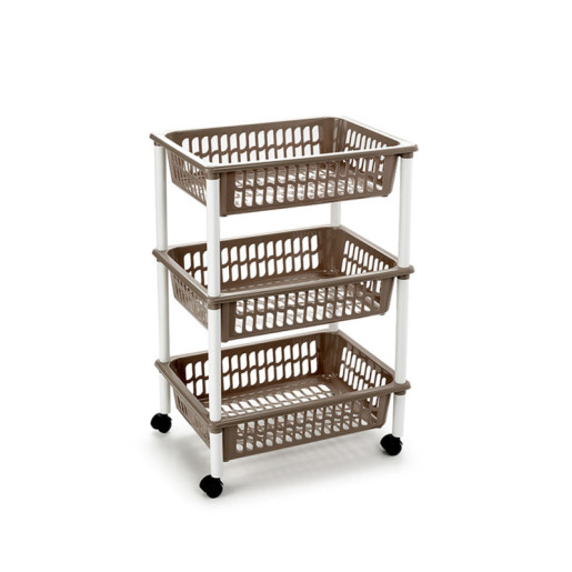Carro cocina 3 cestas Marron
