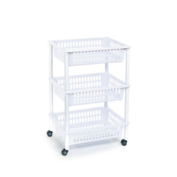 Carro cocina 3 cestas Blanco