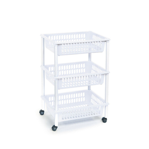 Carro cocina 3 cestas Blanco