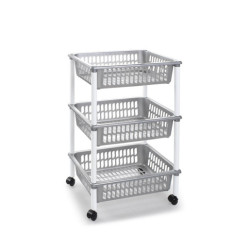 Carro cocina 3 cestas Plateado