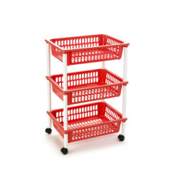 Carro cocina 3 cestas Rojo