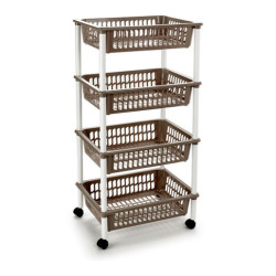 Carro cocina 4 cestas Marron