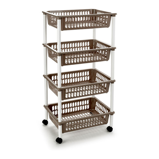 Carro cocina 4 cestas Marron