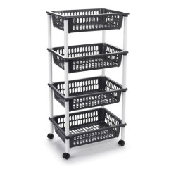 Carro cocina 4 cestas Negro