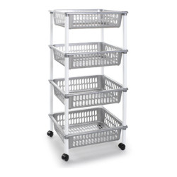 Carro cocina 4 cestas Plateado