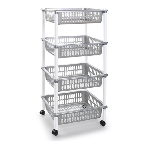 Carro cocina 4 cestas Plateado