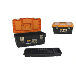 Caja de herramientas 3 niveles Negro y naranja