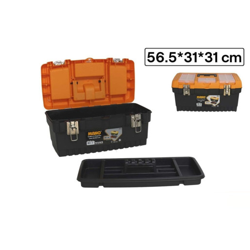 Caja de herramientas 3 niveles Negro y naranja