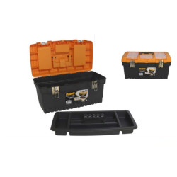Caja de herramientas 3 niveles Negro y naranja