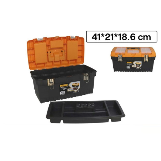 Caja de herramientas 3 niveles Negro y naranja