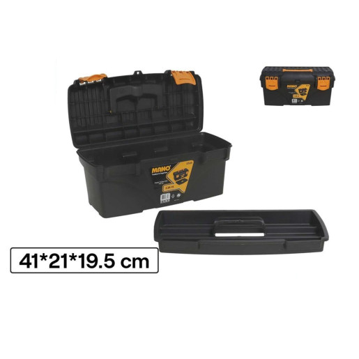 Caja de herramientas 3 niveles Negro y naranja