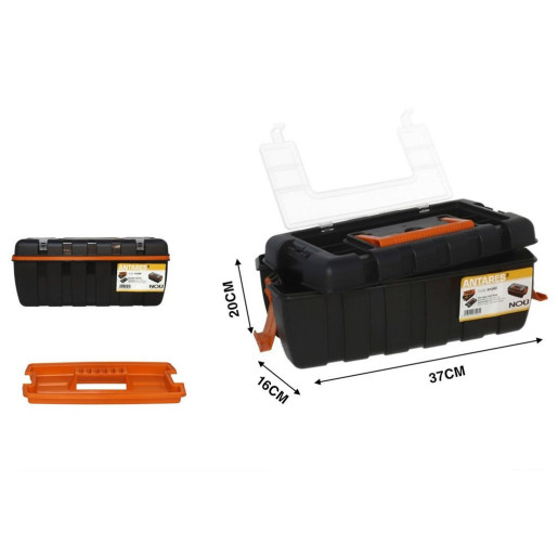 Caja de herramientas 3 niveles Negro y naranja