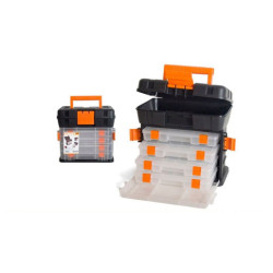 Caja de herramientas 3 niveles Negro y naranja