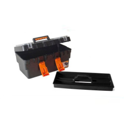 Caja de herramientas 3 niveles Negro y naranja