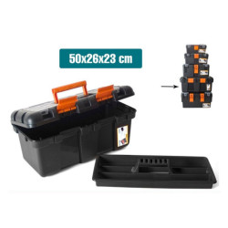 Caja de herramientas 3 niveles Negro y naranja