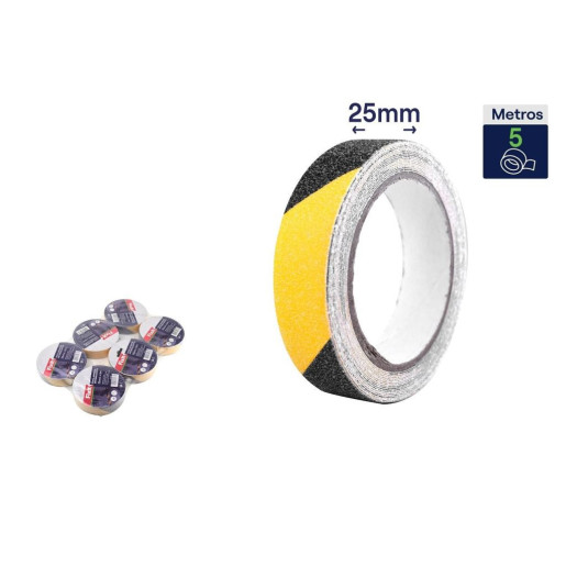 Set 6 cintas antideslizante Amarillo y negro