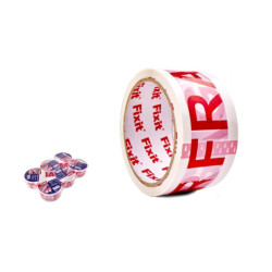 Set 6 precintos de embalar Blanco y rojo
