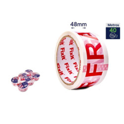 Set 6 precintos de embalar Blanco y rojo