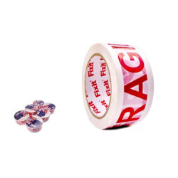 Set 6 precintos de embalar Blanco y rojo