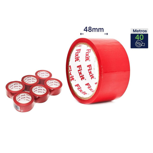 Set 6 precintos de embalar Rojo