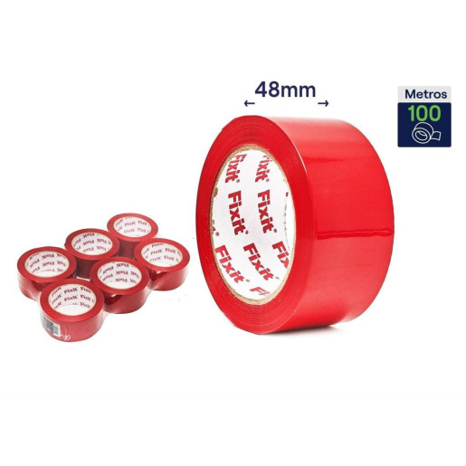 Set 6 precintos de embalar Rojo