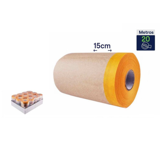 Set 12 rollos papel y cinta Amarillo y marron
