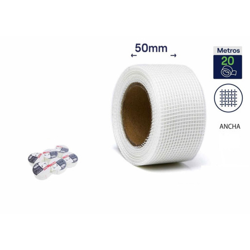 Set 6 cintas de fibra de vidrio adhesivas Blanco