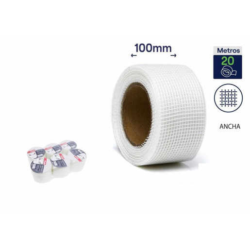 Set 6 cintas de fibra de vidrio adhesivas Blanco