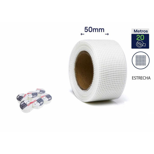 Set 6 cintas de fibra de vidrio adhesivas Blanco