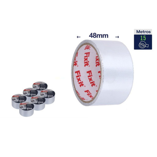 Set 6 cintas de aluminio con fibra Plateado