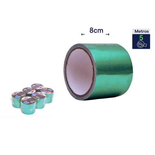Set 6 cintas para reparacion de lonas Verde brillo