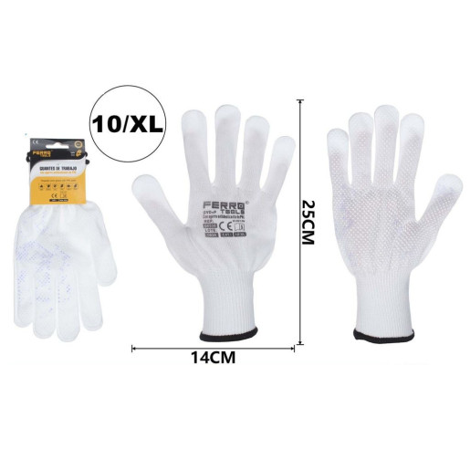 Set 12 juegos guantes jardin Blanco
