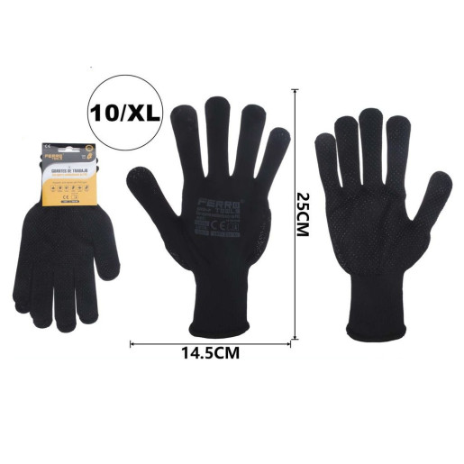 Set 12 juegos guantes jardin Negro