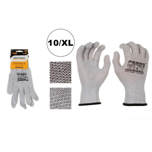 Set 12 juegos guantes trabajo ligero Grises
