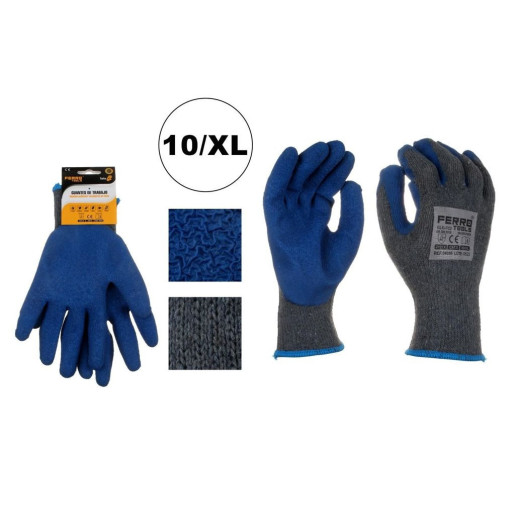 Set 12 juegos guantes trabajo Azules