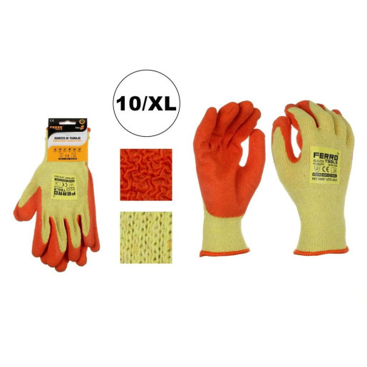Set 12 juegos guantes trabajo Amarillos
