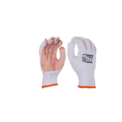 Set 12 juegos guantes trabajo Blancos y naranjas