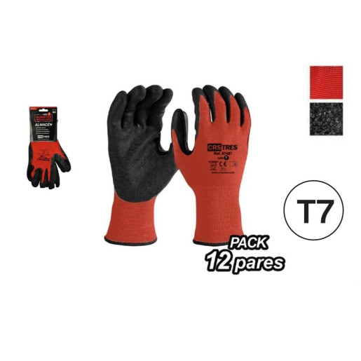 Set 12 juegos guantes trabajo Blancos