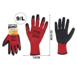Set 12 juegos guantes trabajo Rojos