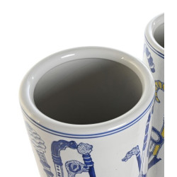 Paraguero redondo Blanco y azul