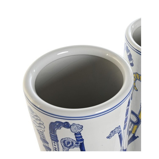 Paraguero redondo Blanco y azul