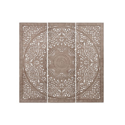 Cabecero triptico mandala Natural