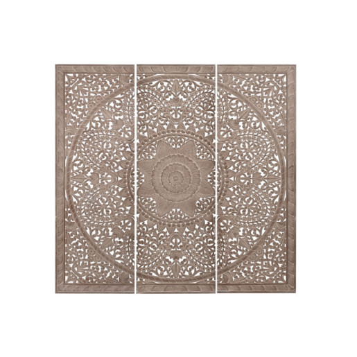 Cabecero triptico mandala Natural