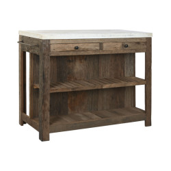 Mesa Isla de cocina Marron y blanco