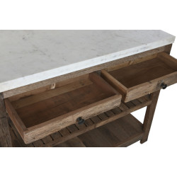 Mesa Isla de cocina Marron y blanco