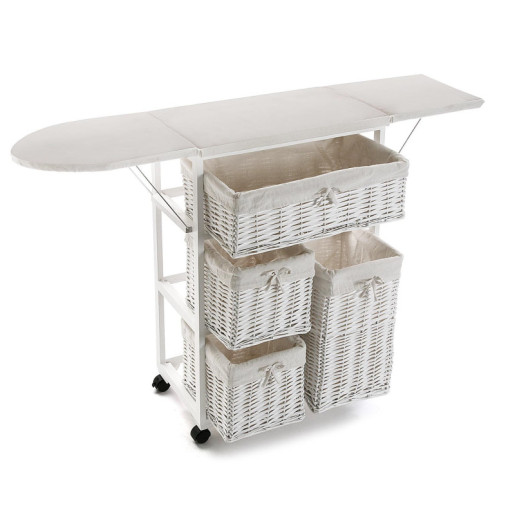 Mueble para planchar con cajones Blanco