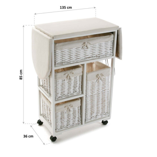 Mueble para planchar con cajones Blanco